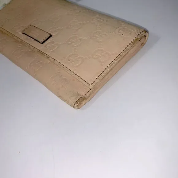 Authentic GUCCI Guccissima Long Clutch  Wallet Beige - Picture 10 of 14